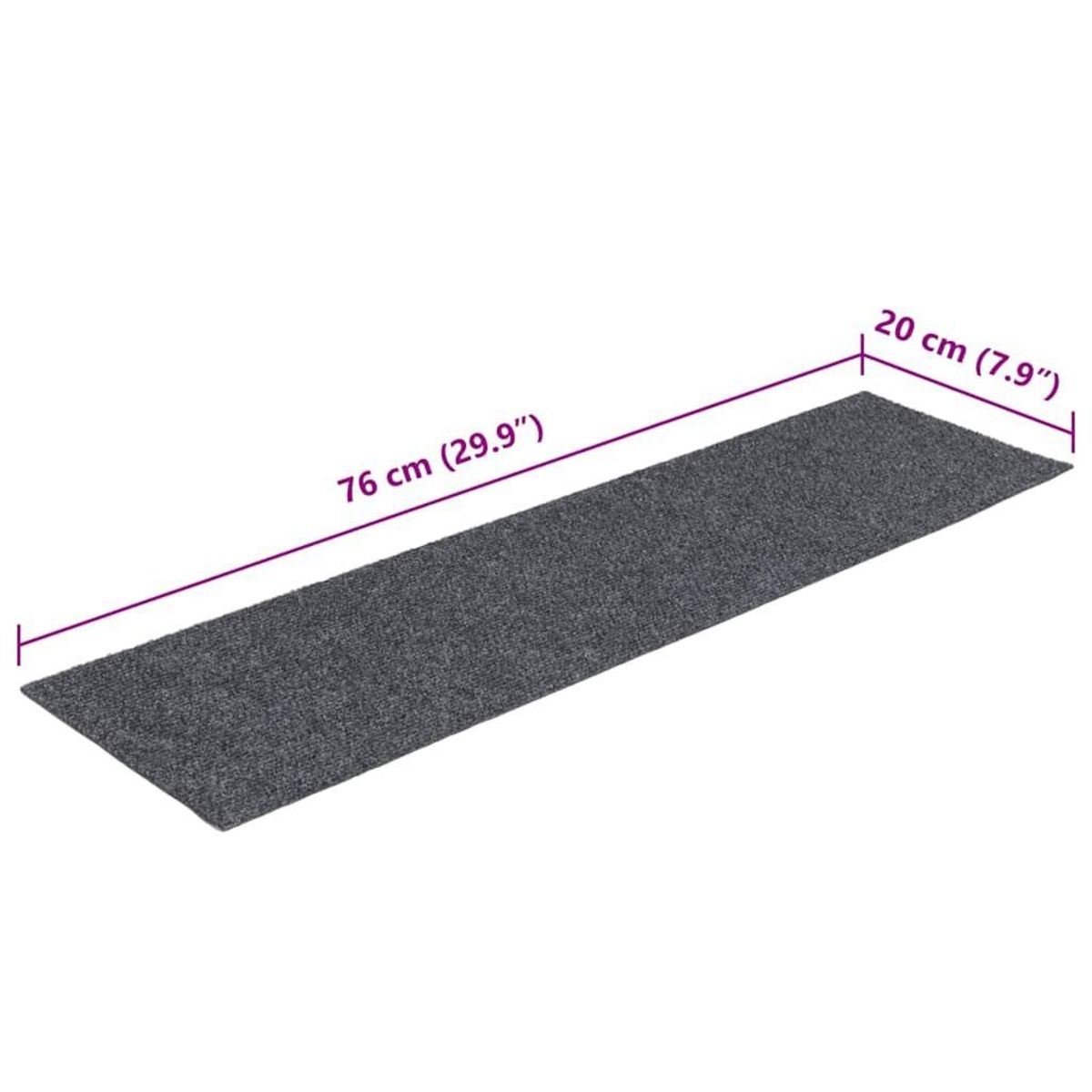 VIDAXL Tapis d'escalier auto-adhesifs 30 pcs gris clair 76x20 cm