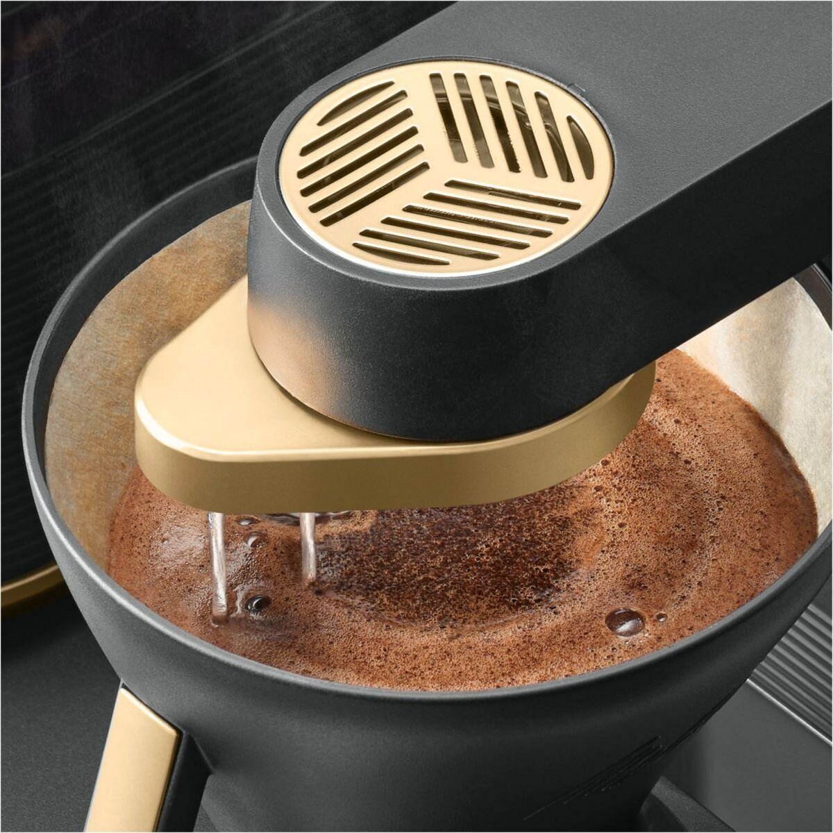 Melitta Cafetière filtre EPOS avec broyeur intégré Schwarz-Gold