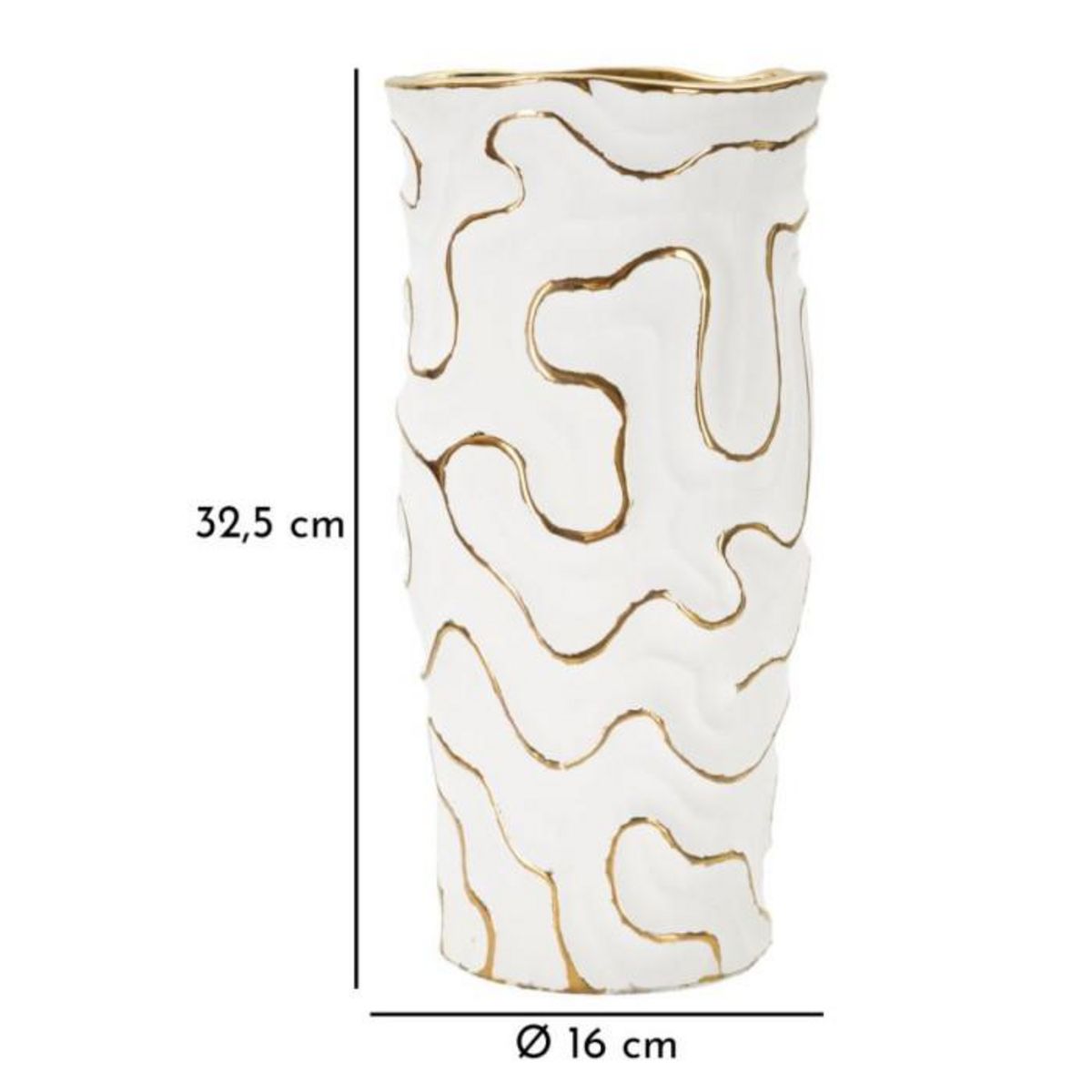 Paris Prix Vase Design en Céramique  Adore  32cm Blanc