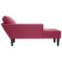 Voir la diapositive 5 : VIDAXL Fauteuil long avec coussin et accoudoir droit rouge bordeaux