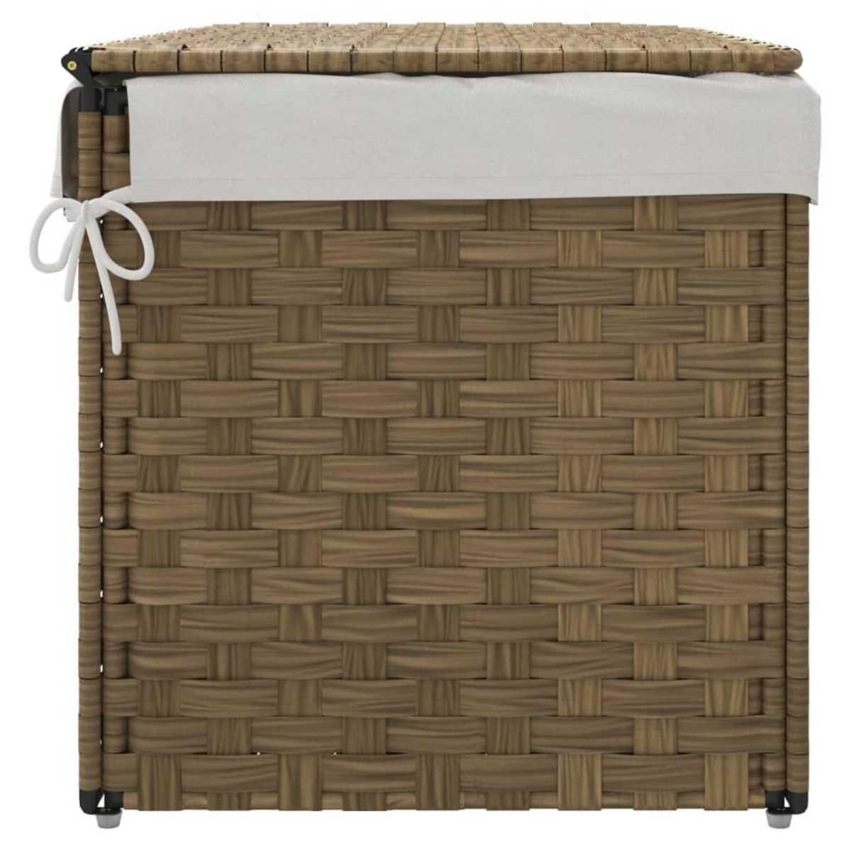 VIDAXL Panier a linge avec couvercle 55,5x35x34 cm resine tressee