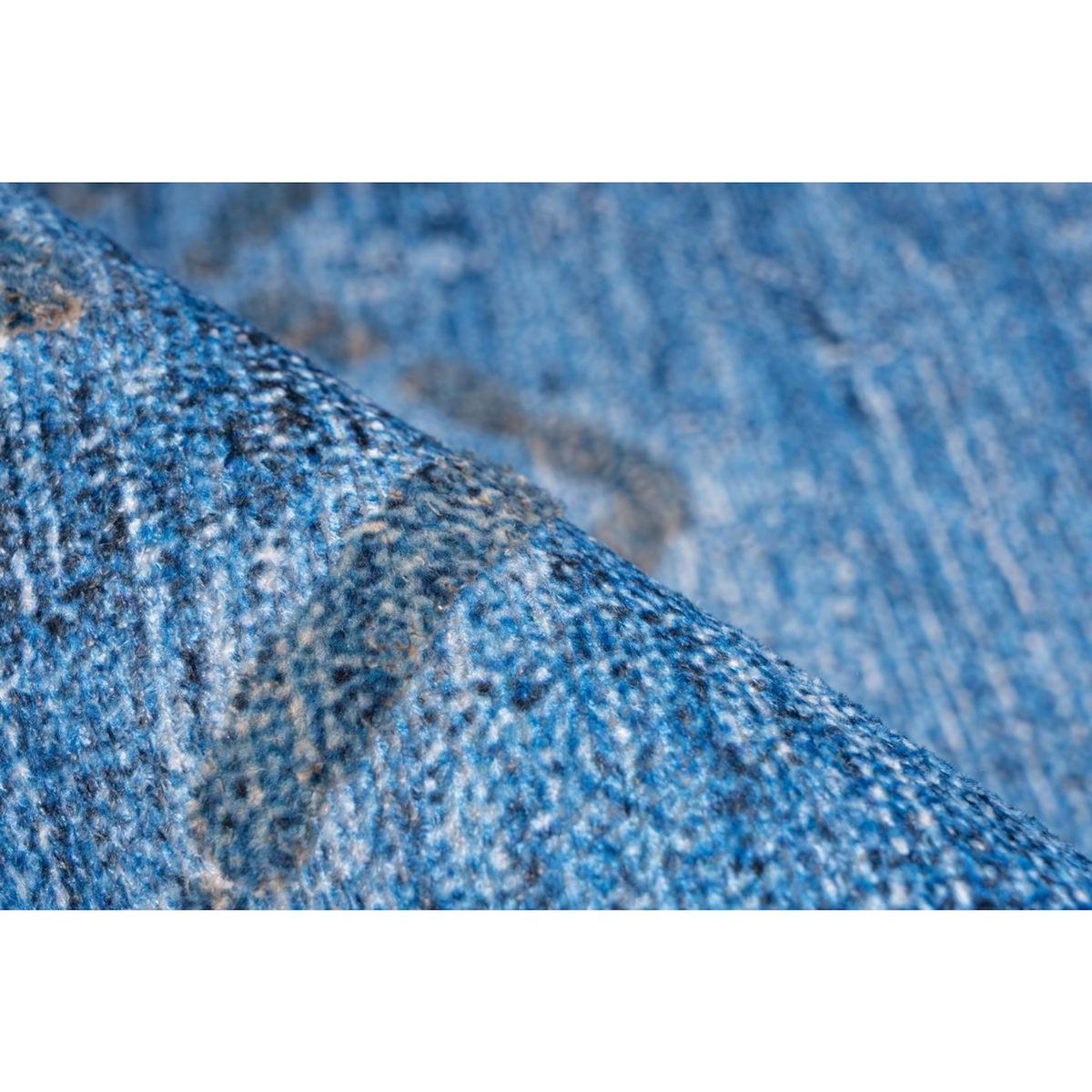 Paris Prix Tapis Tissé à Poils Courts  Antique  Bleu