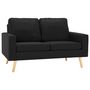 Voir la diapositive 2 : VIDAXL Ensemble de canapes 2 pcs Tissu Noir