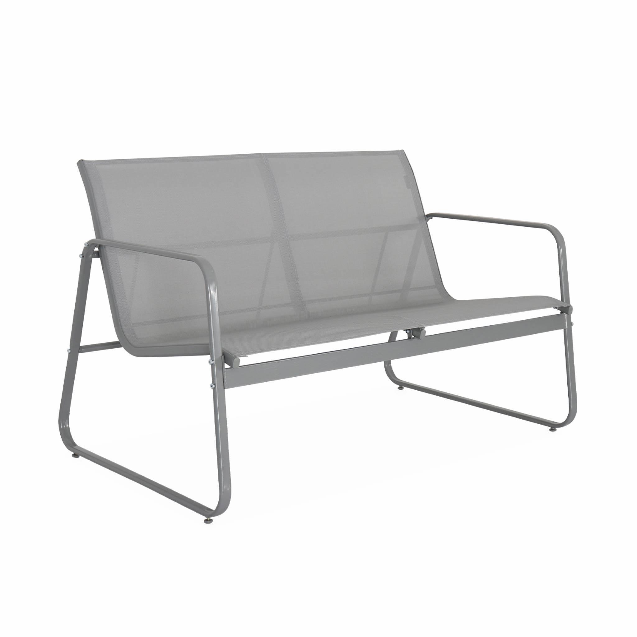 Voir la diapositive 4 : SWEEEK Salon de jardin en métal  et textilène pour 4 personnes, design