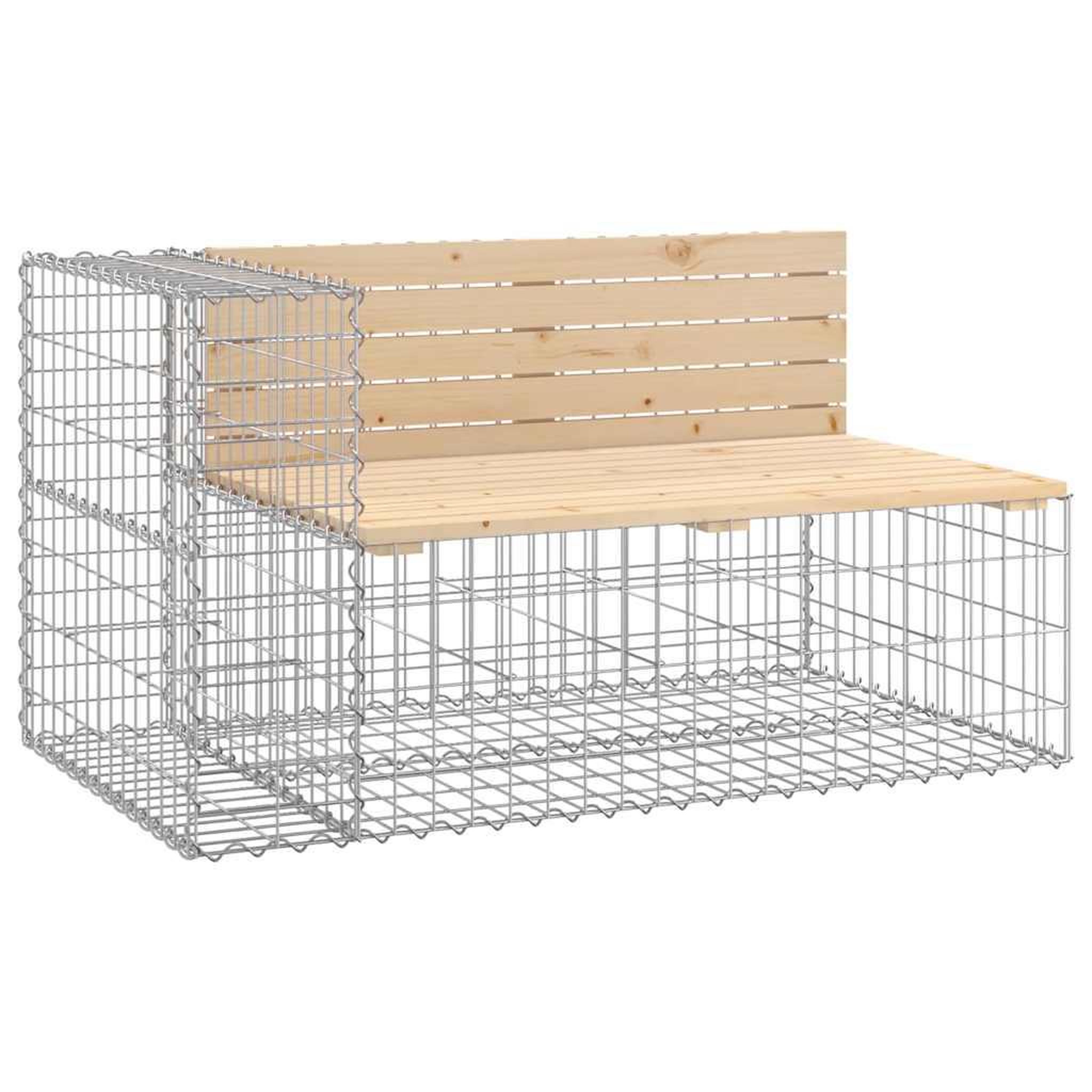 Voir la diapositive 3 : VIDAXL Banc de jardin avec panier en gabion bois massif de pin