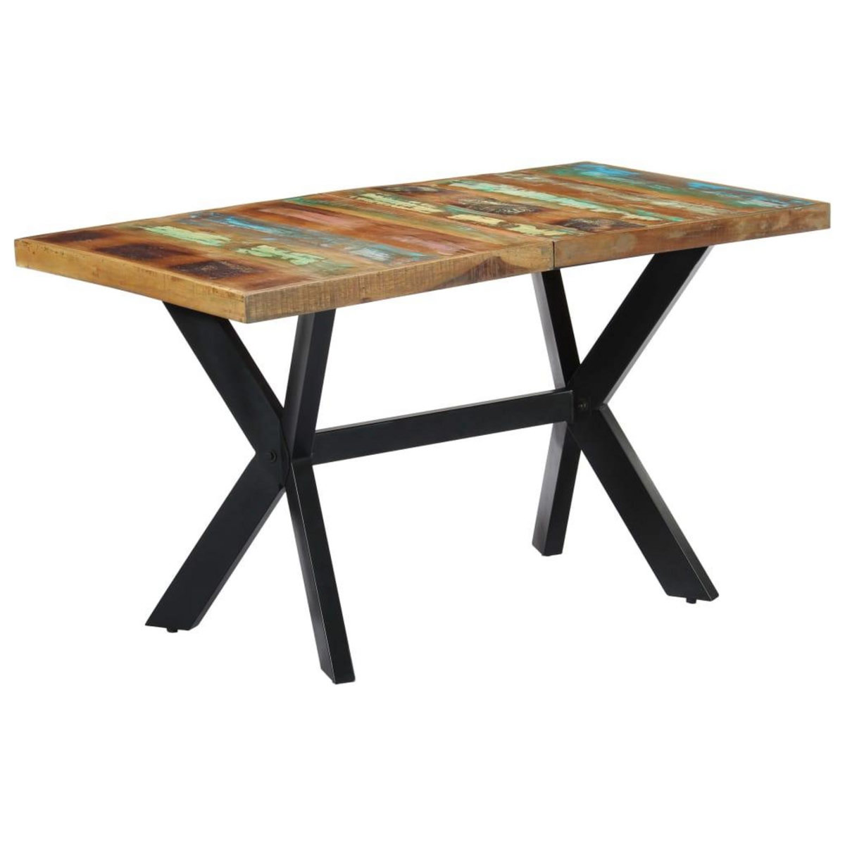 VIDAXL Table a manger 140x70x75 cm Bois de recuperation massif