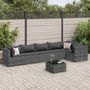 Voir la diapositive 1 : VIDAXL Salon de jardin 7 pcs avec coussins Gris Resine tressee
