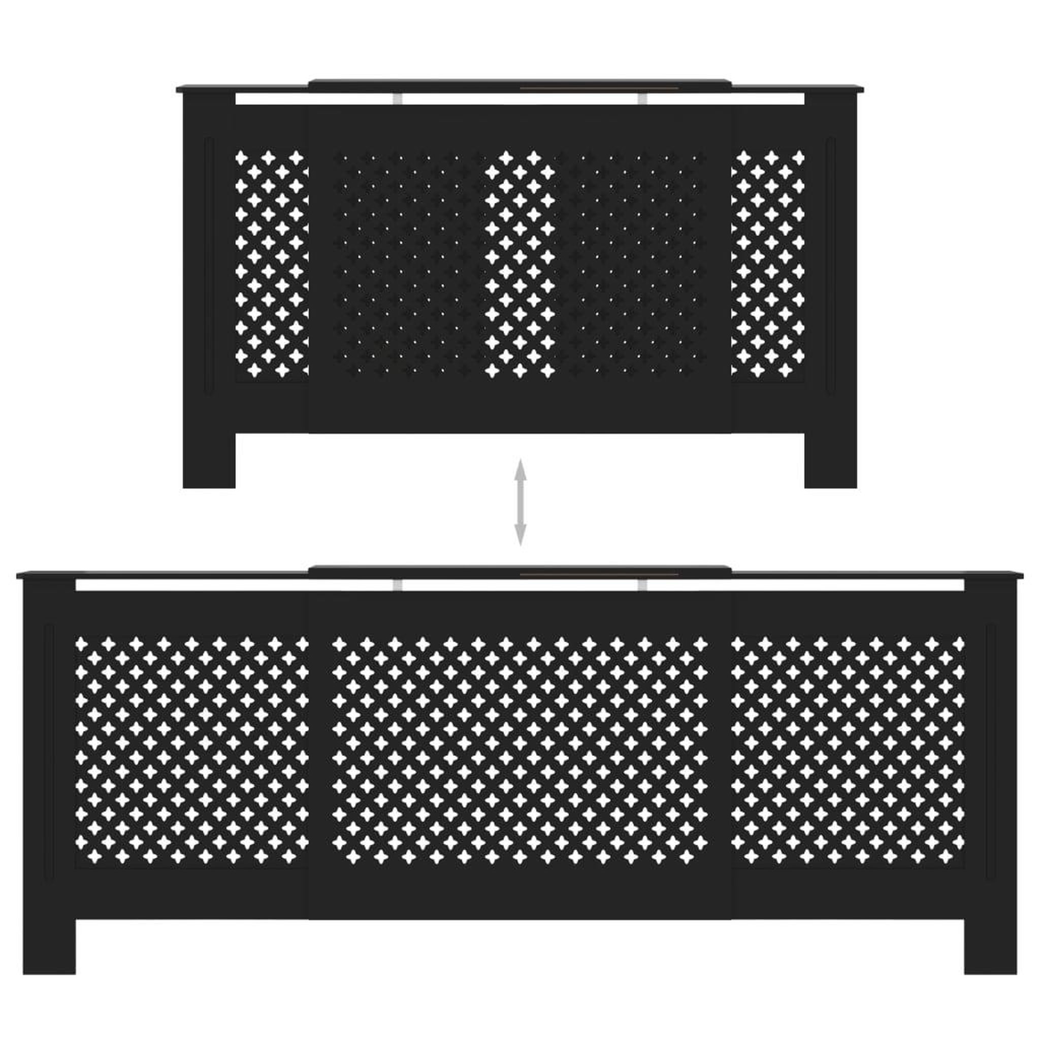 Voir la diapositive 5 : VIDAXL Cache-radiateur MDF Noir 205 cm