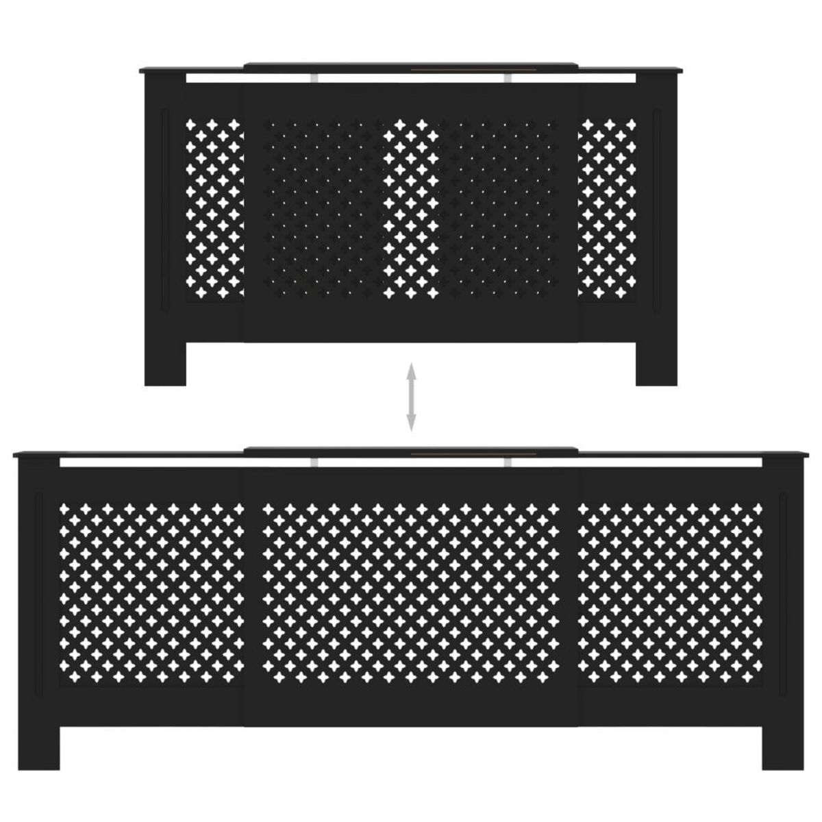 VIDAXL Cache-radiateur MDF Noir 205 cm