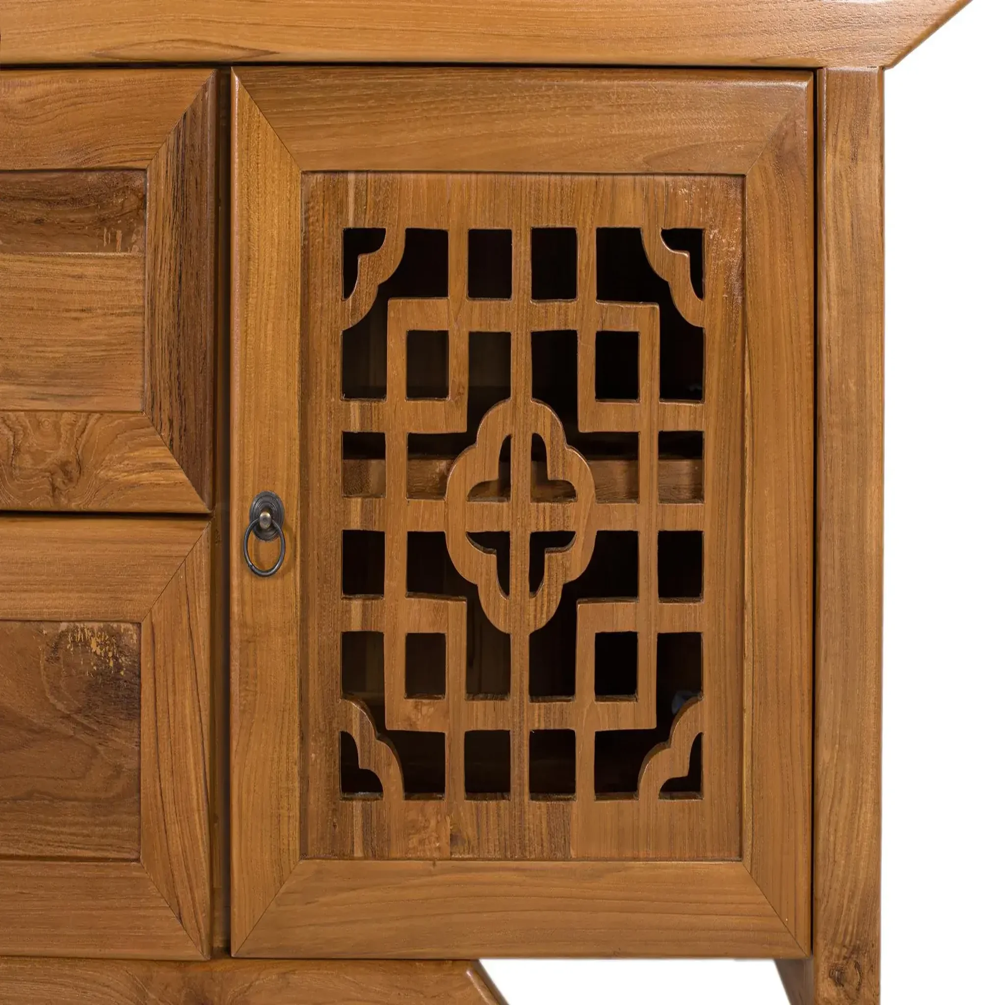 Voir la diapositive 4 : GINER Y COLOMER SL Meuble tv en bois de teck 180 cm style colonial oriental