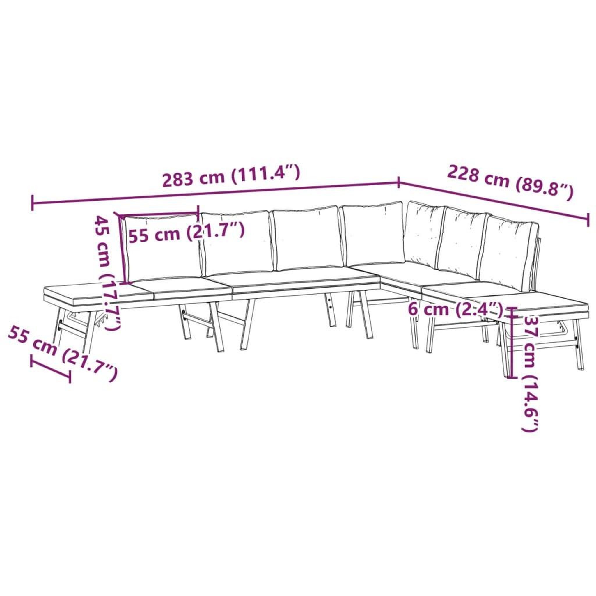 Voir la diapositive 6 : VIDAXL Bancs de jardin avec coussins lot de 4 acier enduit de poudre