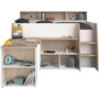 Voir la diapositive 5 : PARISOT PARISOT Lit combiné enfant avec bureau rétractable - Décor blanc et chene - 90x 200 cm - Sommier inclus -THEO