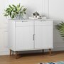 Voir la diapositive 1 : VIDAXL Buffet MOLDE Blanc 90x40x80 cm Bois massif de pin