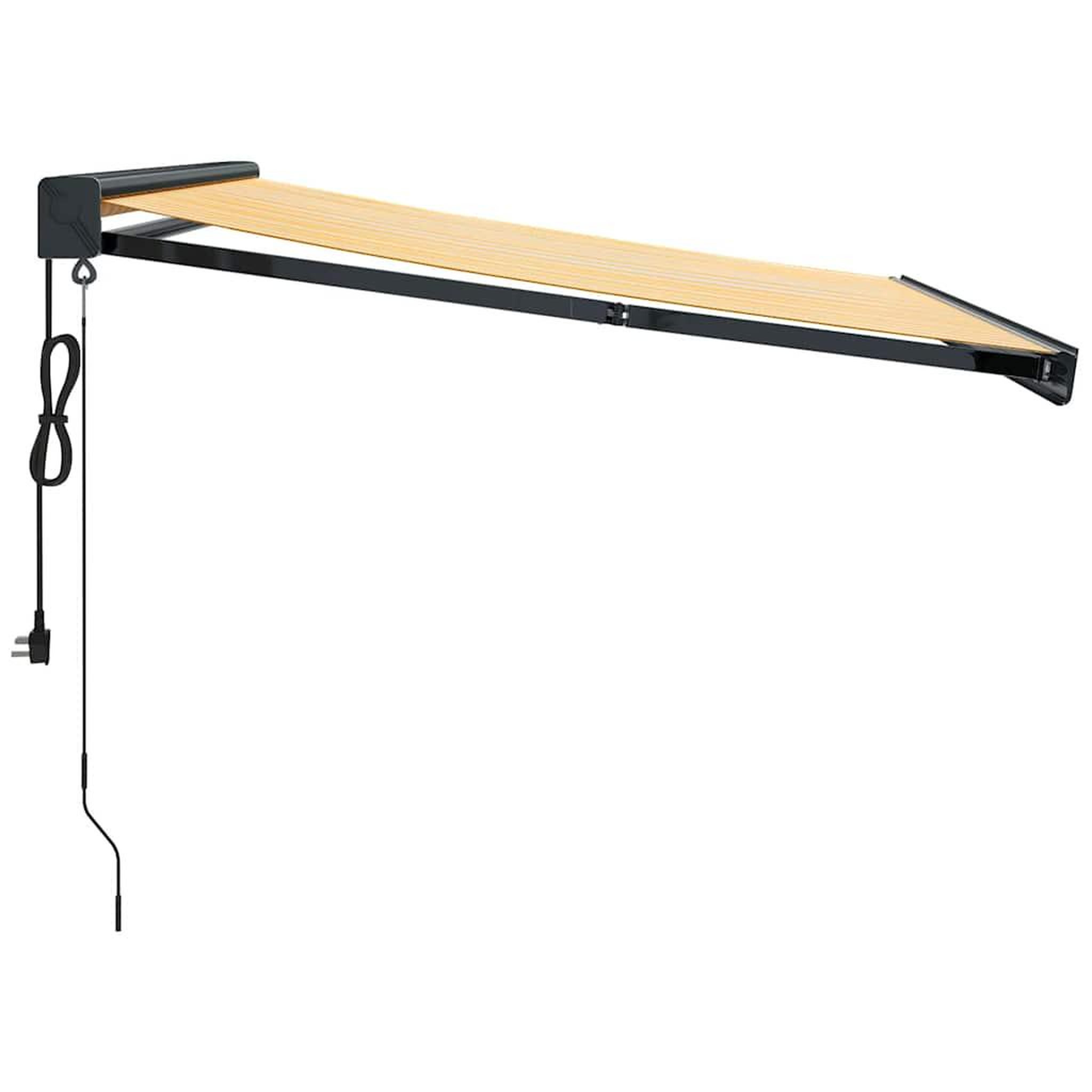 Voir la diapositive 4 : VIDAXL Auvent retractable jaune et blanc 3x2,5 m tissu et aluminium