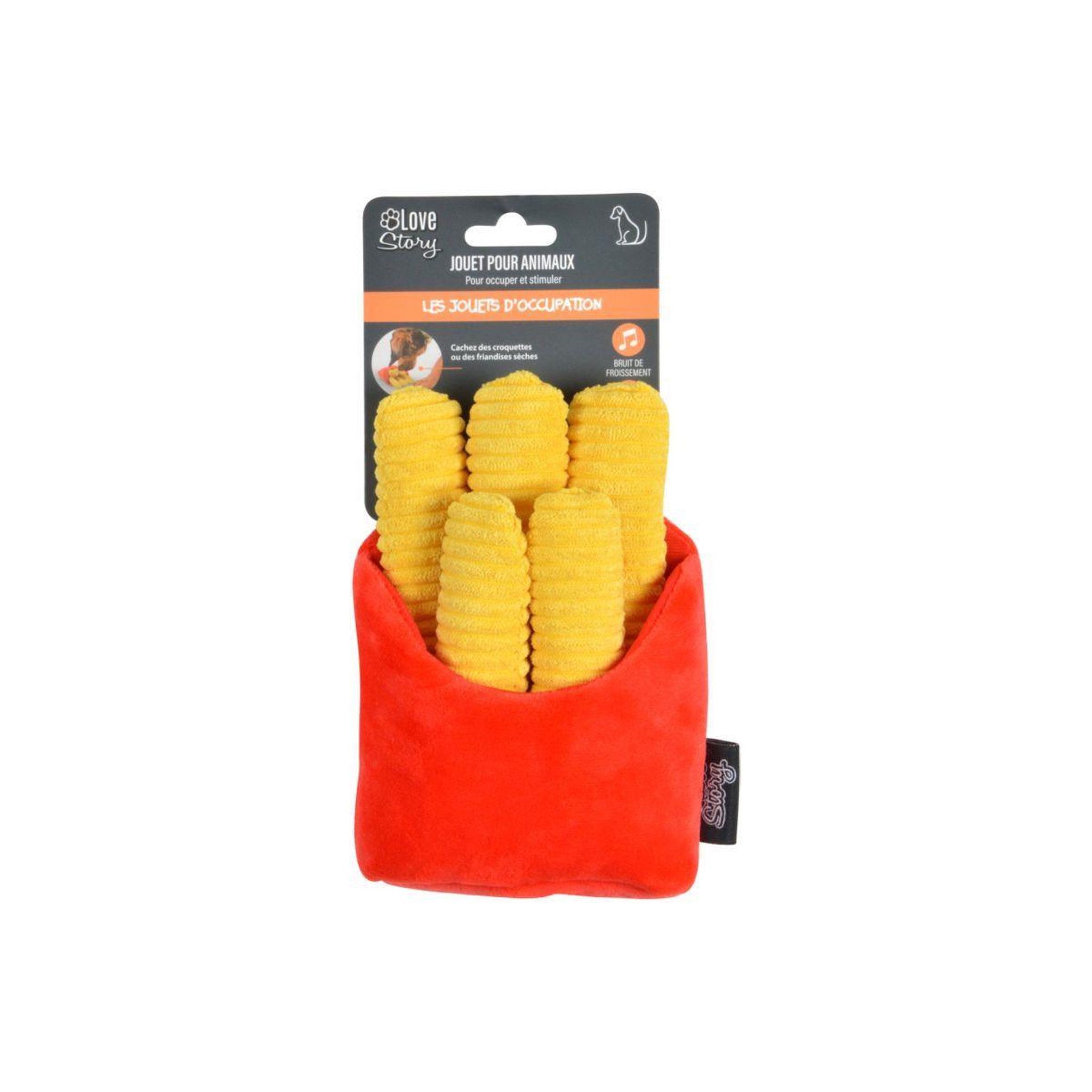 Voir la diapositive 3 : LOVE STORY Jouet peluche de fouille  frites  19cm rouge & jaune