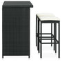 Voir la diapositive 3 : VIDAXL Ensemble de bar 3 pcs Resine tressee Noir