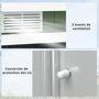 Voir la diapositive 6 : OUTSUNNY Abri de jardin - remise pour outils - cabanon portes verrouillables - dim. 2,8L x 1,3l x 1,72H m - tôle d'acier gris vert