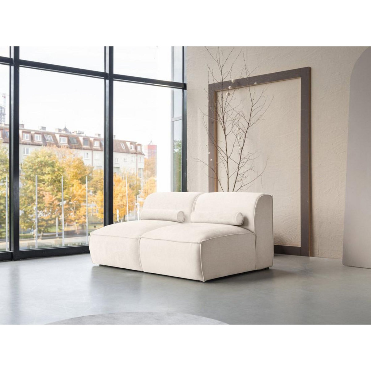 BEST MOBILIER Felix - canapé modulable 2 places en tissu texturé