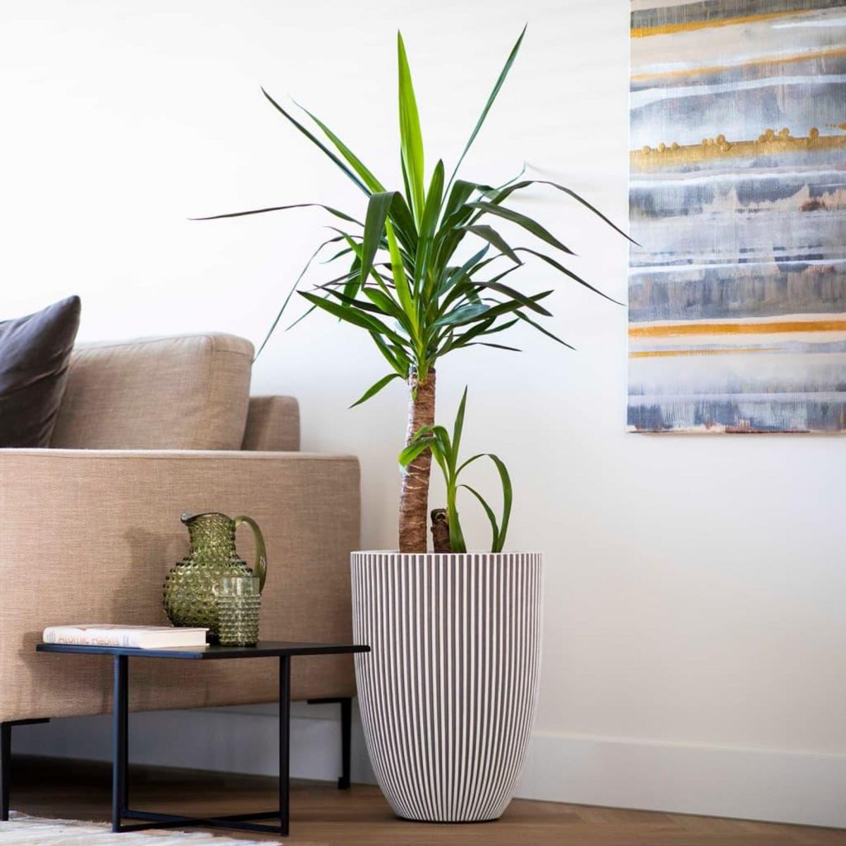 CAPI Capi Vase elegant Groove 34x46 cm ivoire