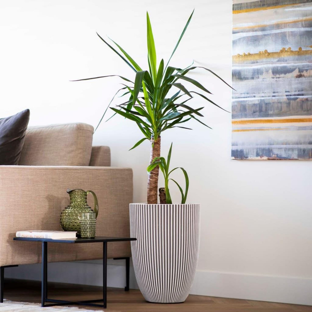 CAPI Capi Vase elegant Groove 34x46 cm ivoire