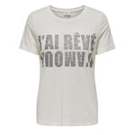 JACQUELINE DE YONG T shirt  Femme JDY Kitty. Coloris disponibles : Blanc