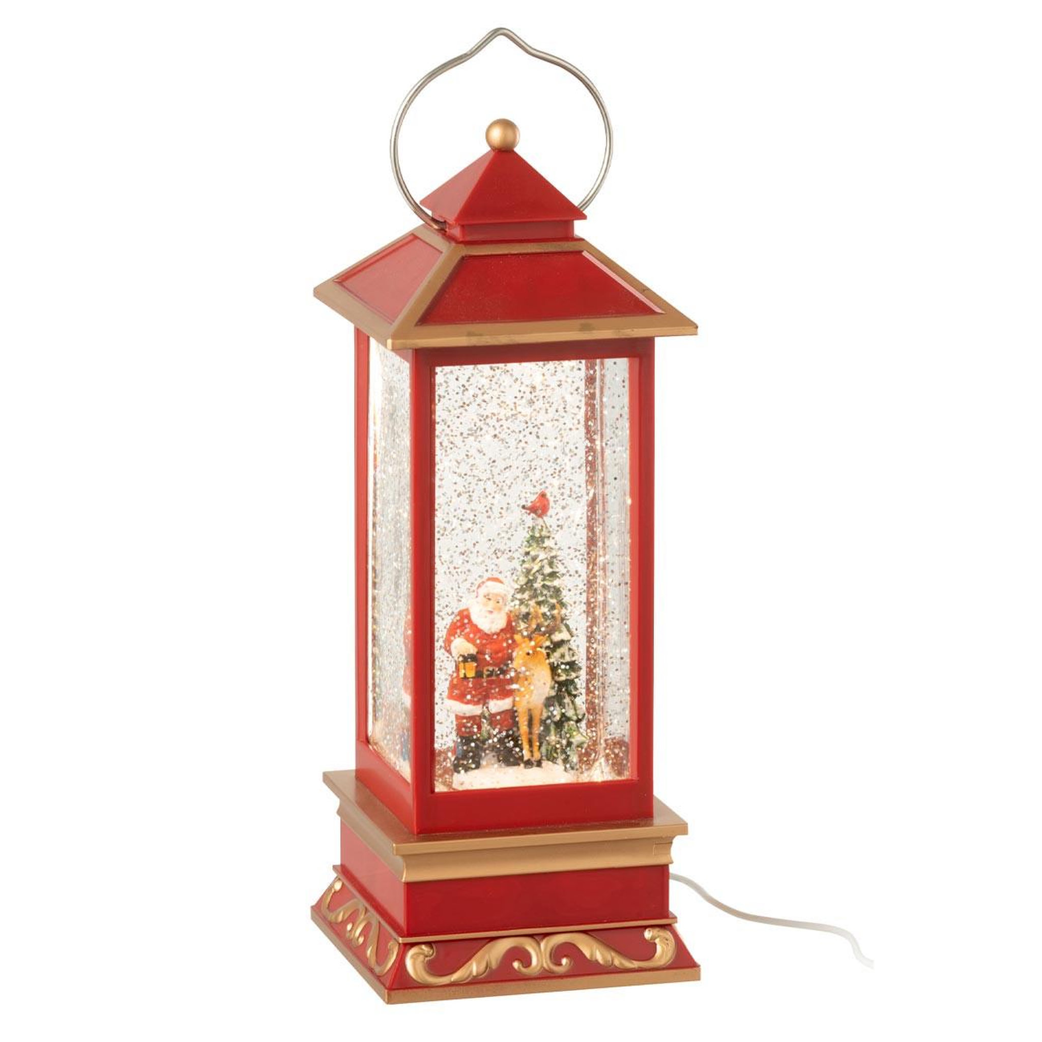 J-LINE Lanterne lumineuse  père-noël  27cm multicolore