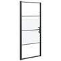 Voir la diapositive 2 : VIDAXL Porte de douche 91x195 cm Verre trempe demi-depoli Noir