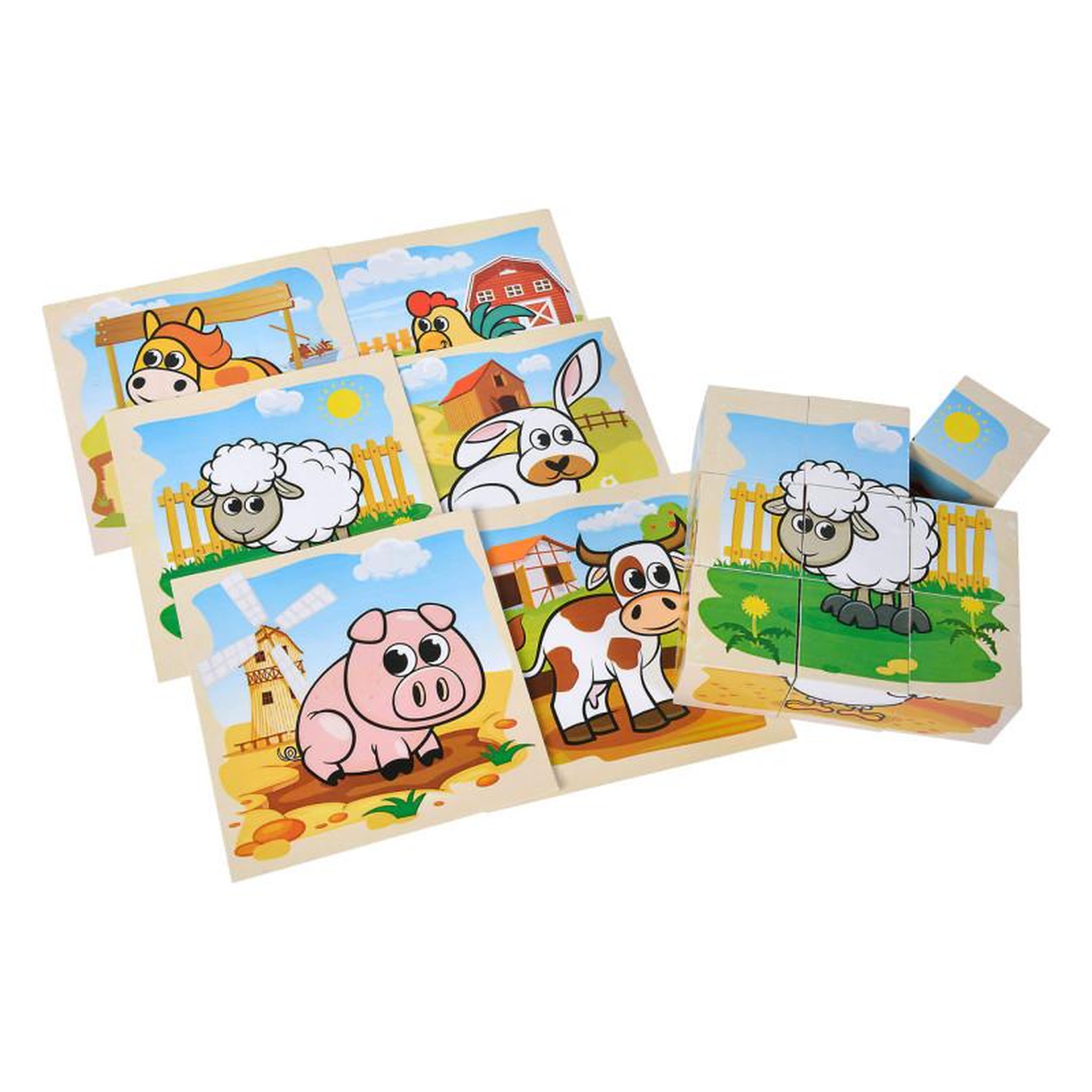 Voir la diapositive 3 : Eichhorn Eichhorn Puzzle cube en bois La ferme 9 pièces