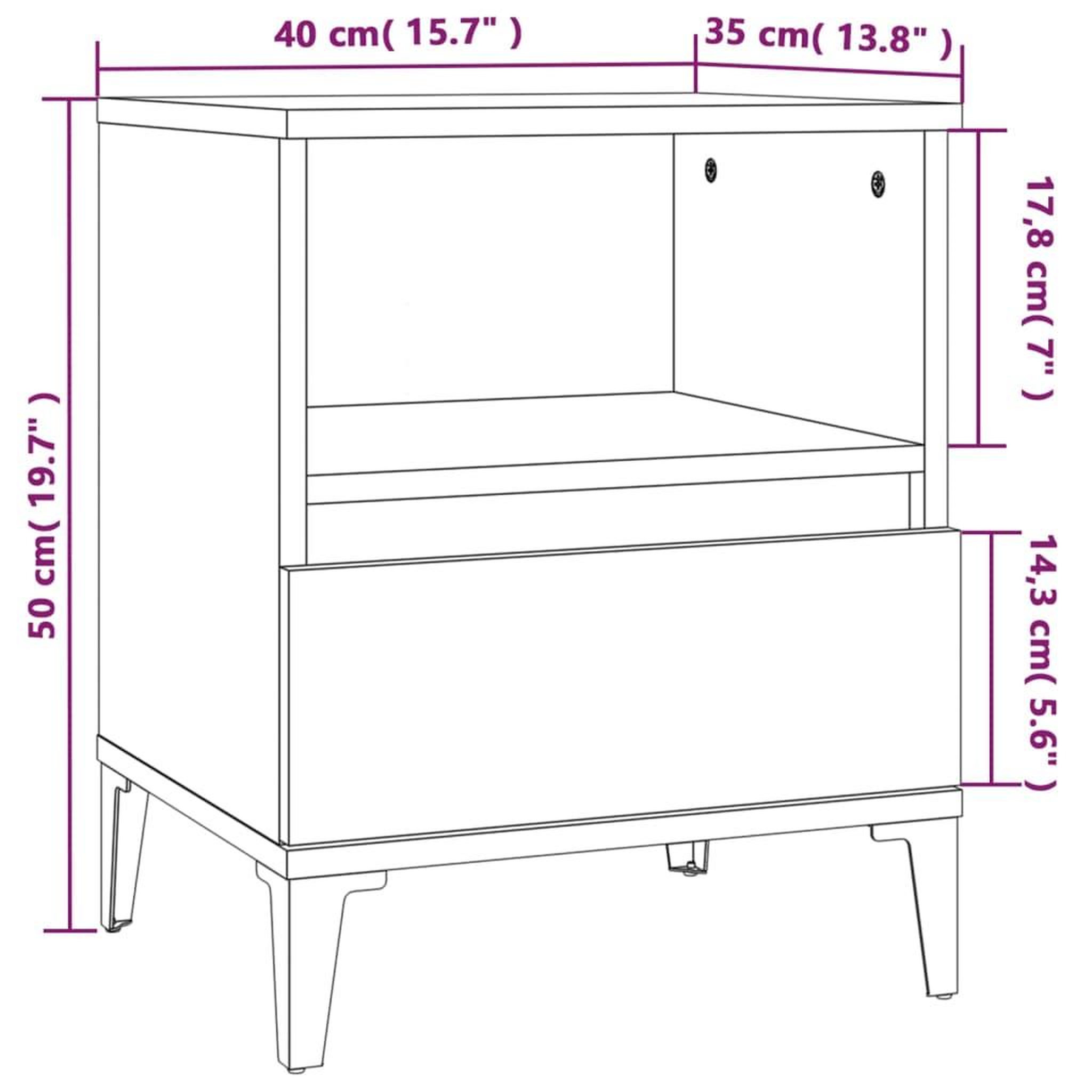 Voir la diapositive 6 : VIDAXL Tables de chevet 2 pcs Blanc brillant 40x35x50 cm