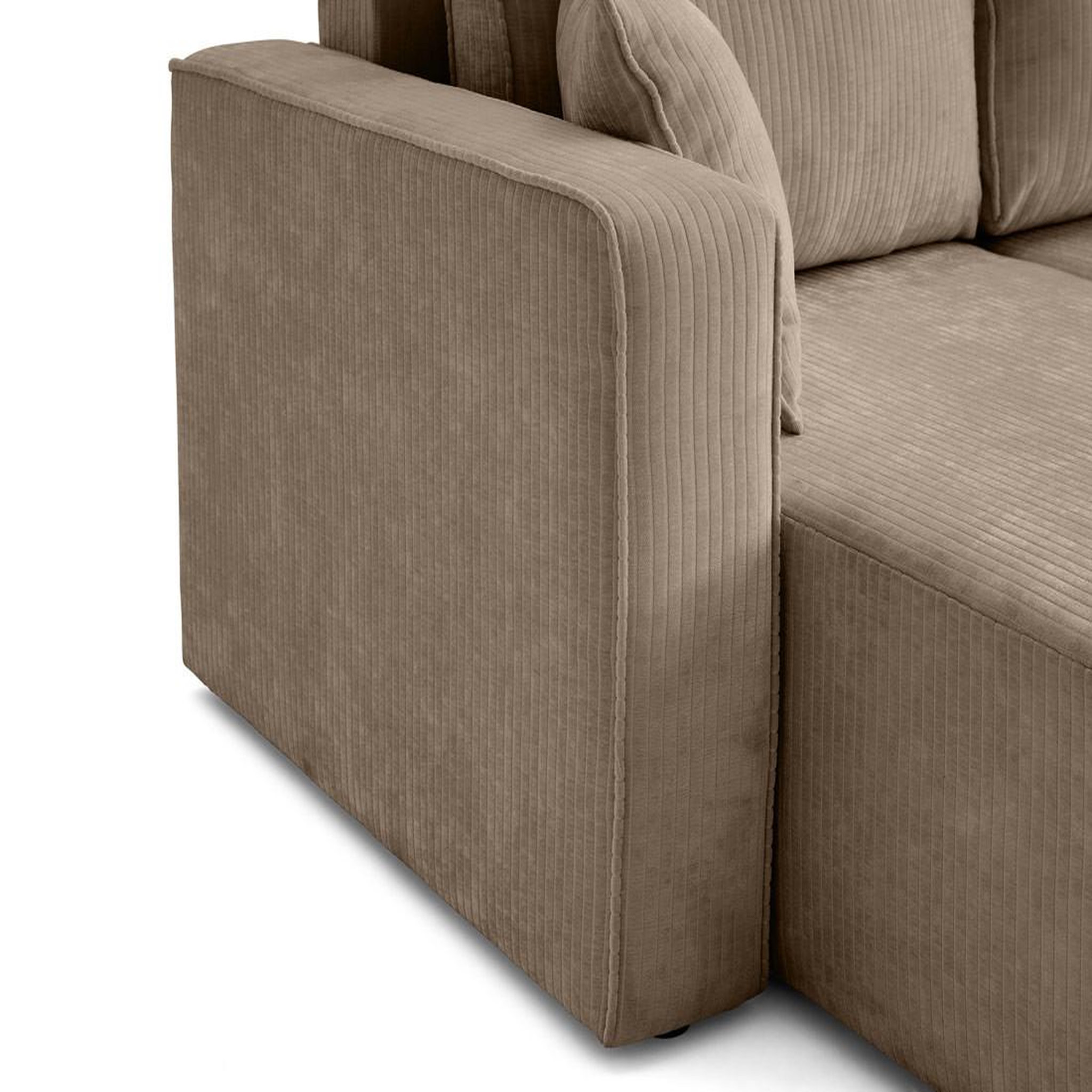 Voir la diapositive 6 : BEST MOBILIER Topaze - canapé panoramique en u - 7 places - convertible avec coffre - en velours côtelé plat