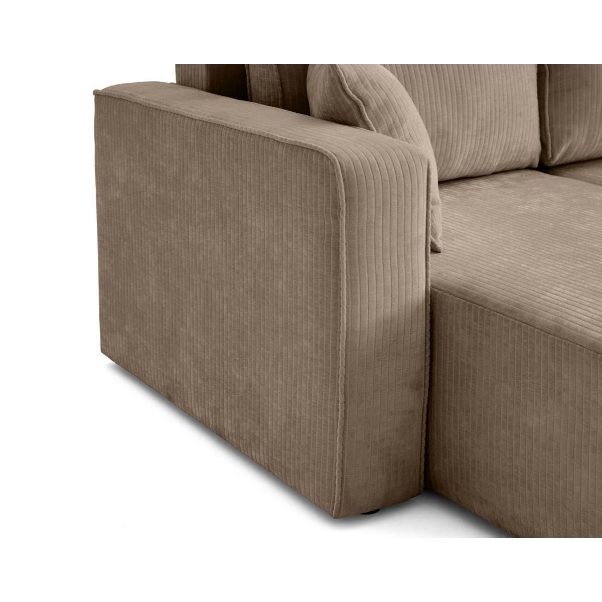 BEST MOBILIER Topaze - canapé panoramique en u - 7 places - convertible avec coffre - en velours côtelé plat