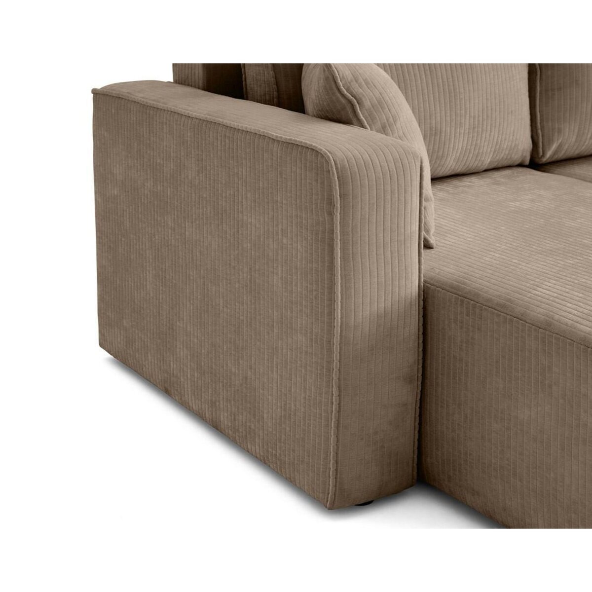 BEST MOBILIER Topaze - canapé panoramique en u - 7 places - convertible avec coffre - en velours côtelé plat