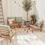 Voir la diapositive 2 : SWEEEK Salon de jardin en bois 4 places - Ushuaïa - Canapé, fauteuils et table basse en acacia, design
