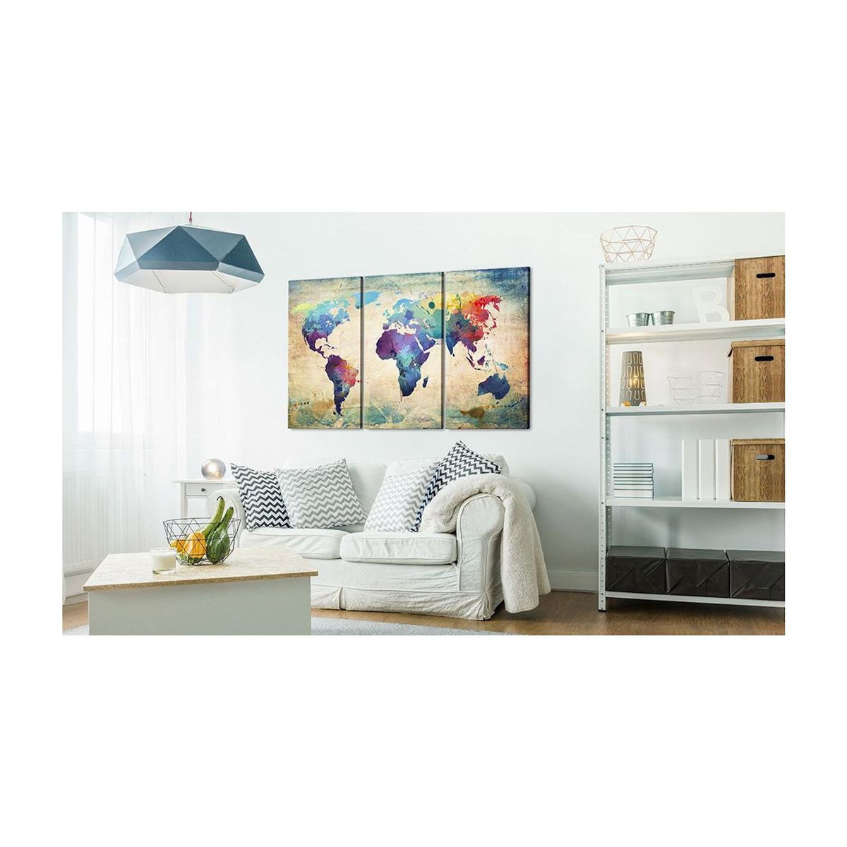 Paris Prix Tableau 3 Panneaux  Carte en Couleurs de l'arc en Ciel