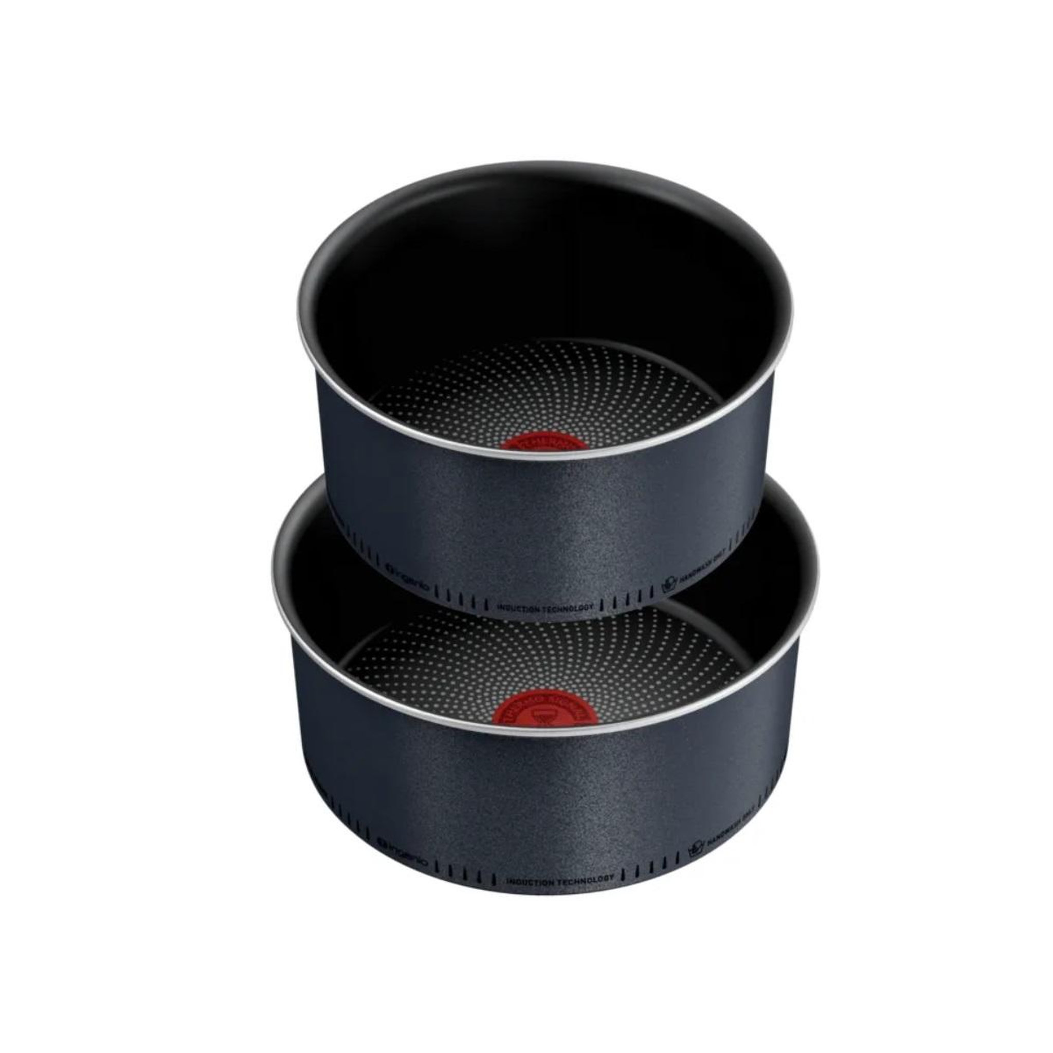 Voir la diapositive 2 : TEFAL Lot de 2 casseroles aluminium 18/20cm + 1 poignée noir - L7239003