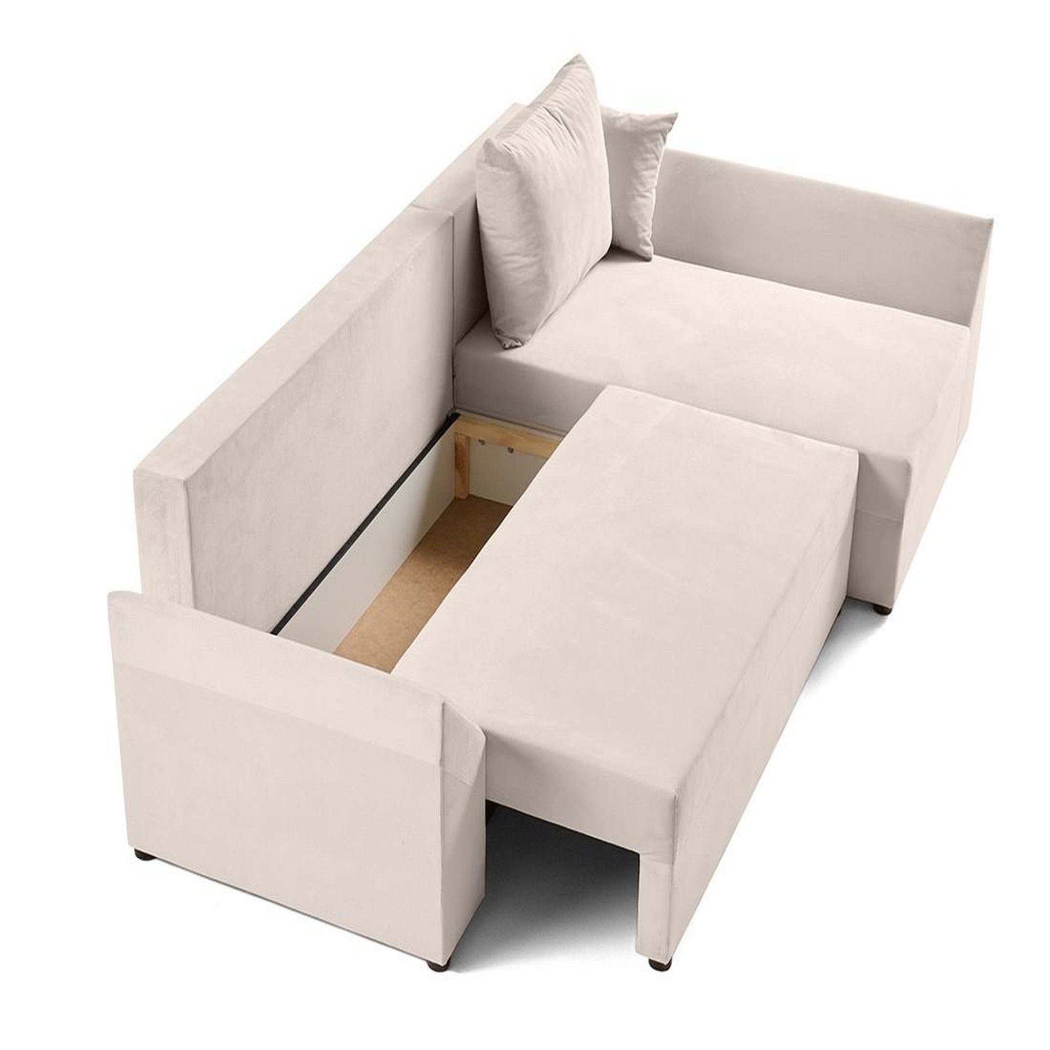 Voir la diapositive 2 : BEST MOBILIER Mike - canapé d'angle réversible - 4 places - convertible avec coffre - en velours