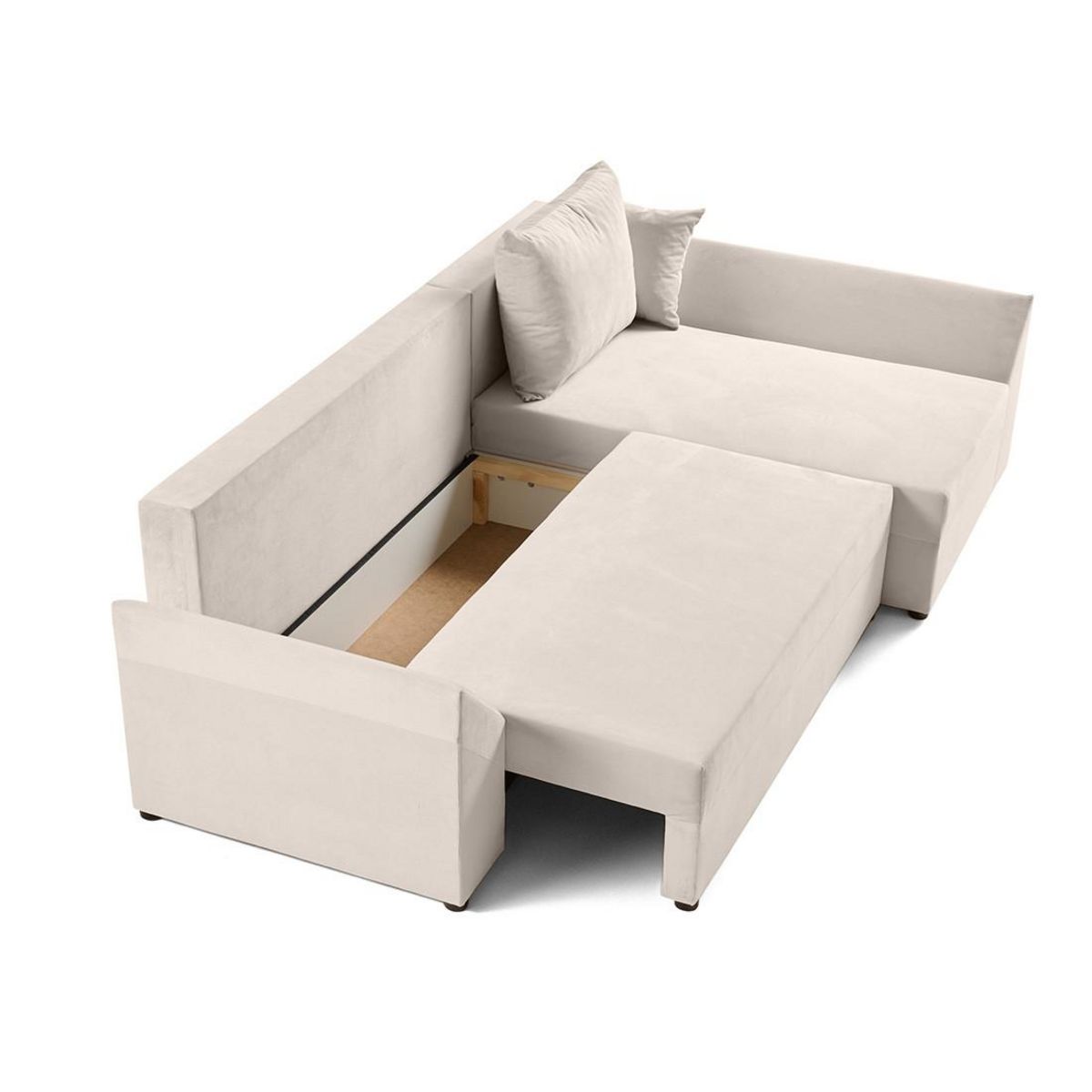 BEST MOBILIER Mike - canapé d'angle réversible - 4 places - convertible avec coffre - en velours