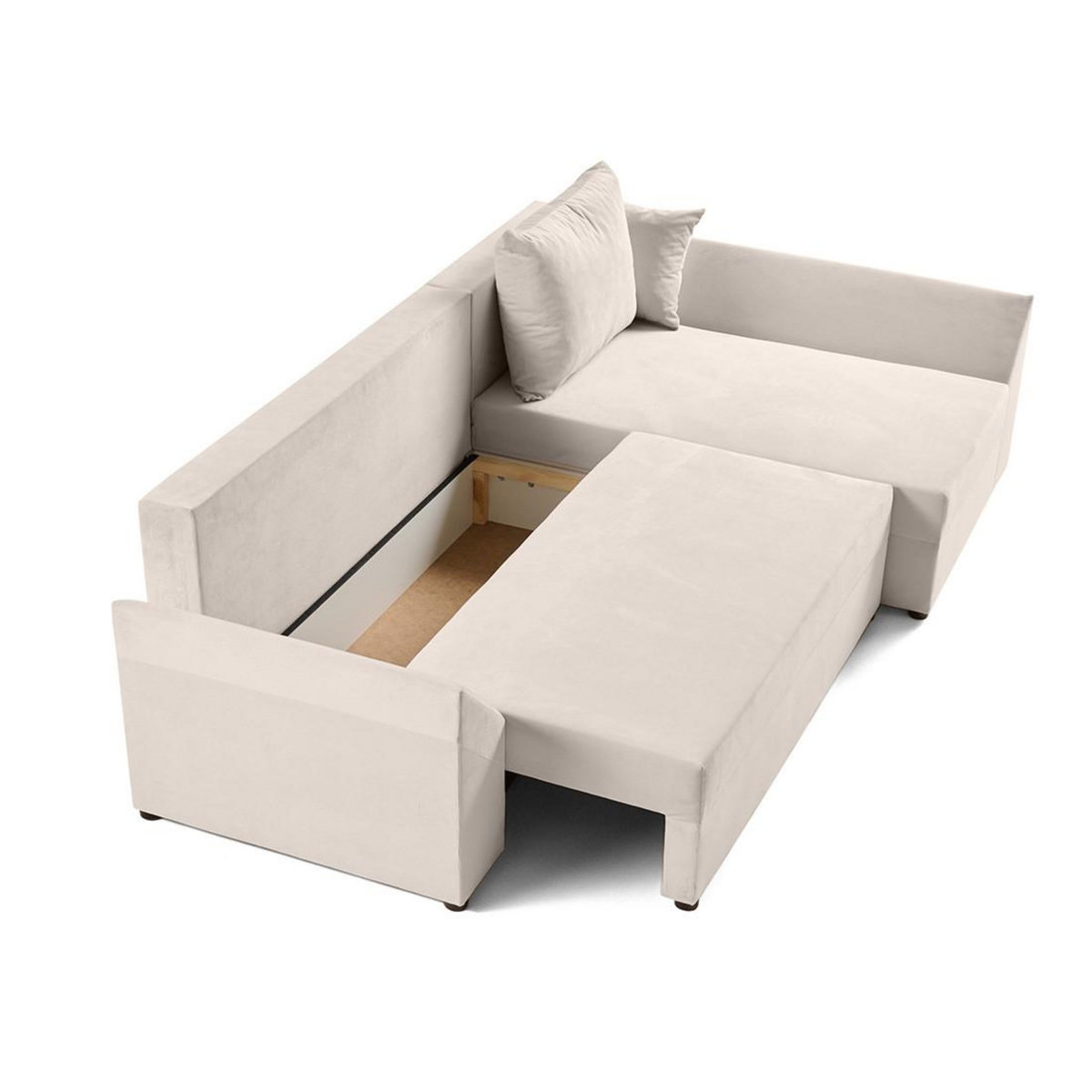 BEST MOBILIER Mike - canapé d'angle réversible - 4 places - convertible avec coffre - en velours