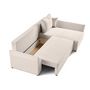 Voir la diapositive 2 : BEST MOBILIER Mike - canapé d'angle réversible - 4 places - convertible avec coffre - en velours