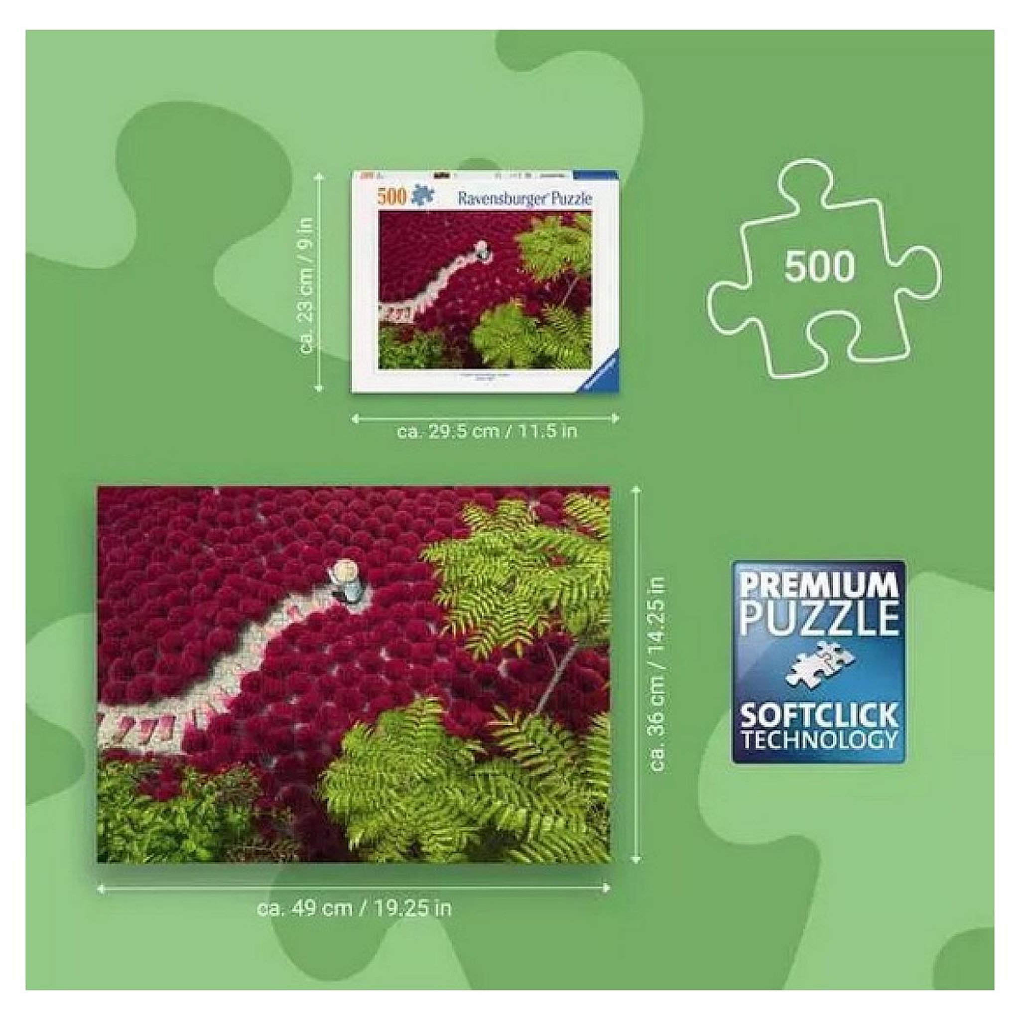 Voir la diapositive 3 : RAVENSBURGER Puzzle 500 pieces Un ocean rouge