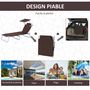 Voir la diapositive 6 : OUTSUNNY Transat bain de soleil pliable grand confort dossier et pare-soleil réglable multi-positions chocolat