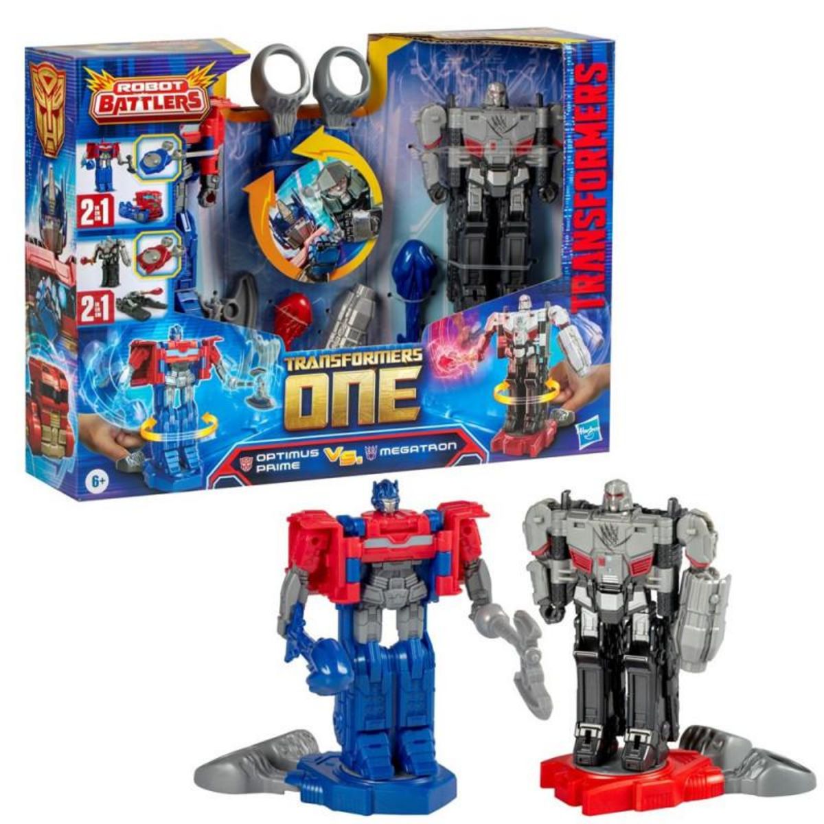 TRANSFORMERS Pack de 2 figurines Transformers One Robot Battlers Optimus Prime et Megatron