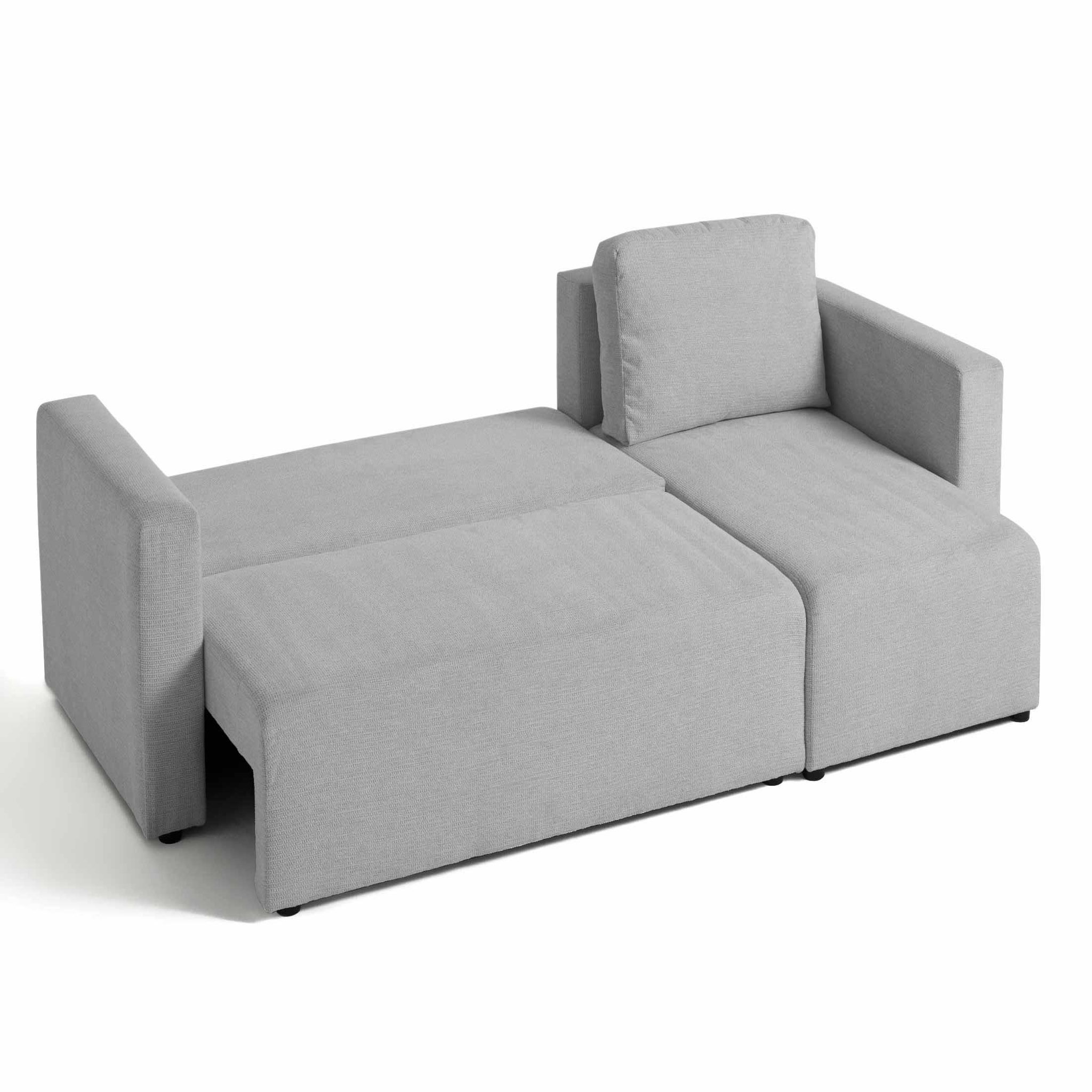 Voir la diapositive 4 : BEST MOBILIER Canopy - canapé d'angle réversible - 4 places - convertible avec coffre - en tissu texturé