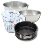 ZENKER Set pâtisserie avec moule à manqué 20 cm, 2 bols à mixer, verre mesureur et spatule Zenker