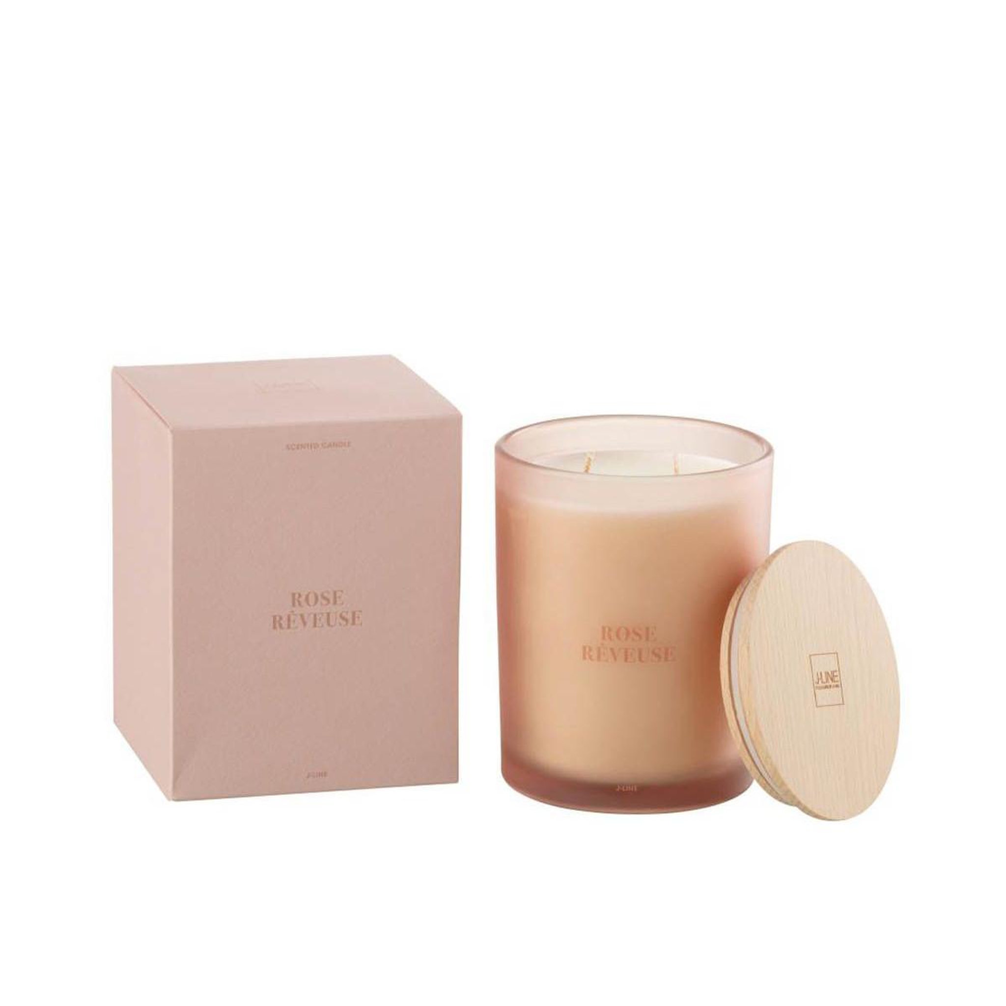 Voir la diapositive 3 : J-LINE Bougie parfumée  accords essentiels  14cm rose rêveuse