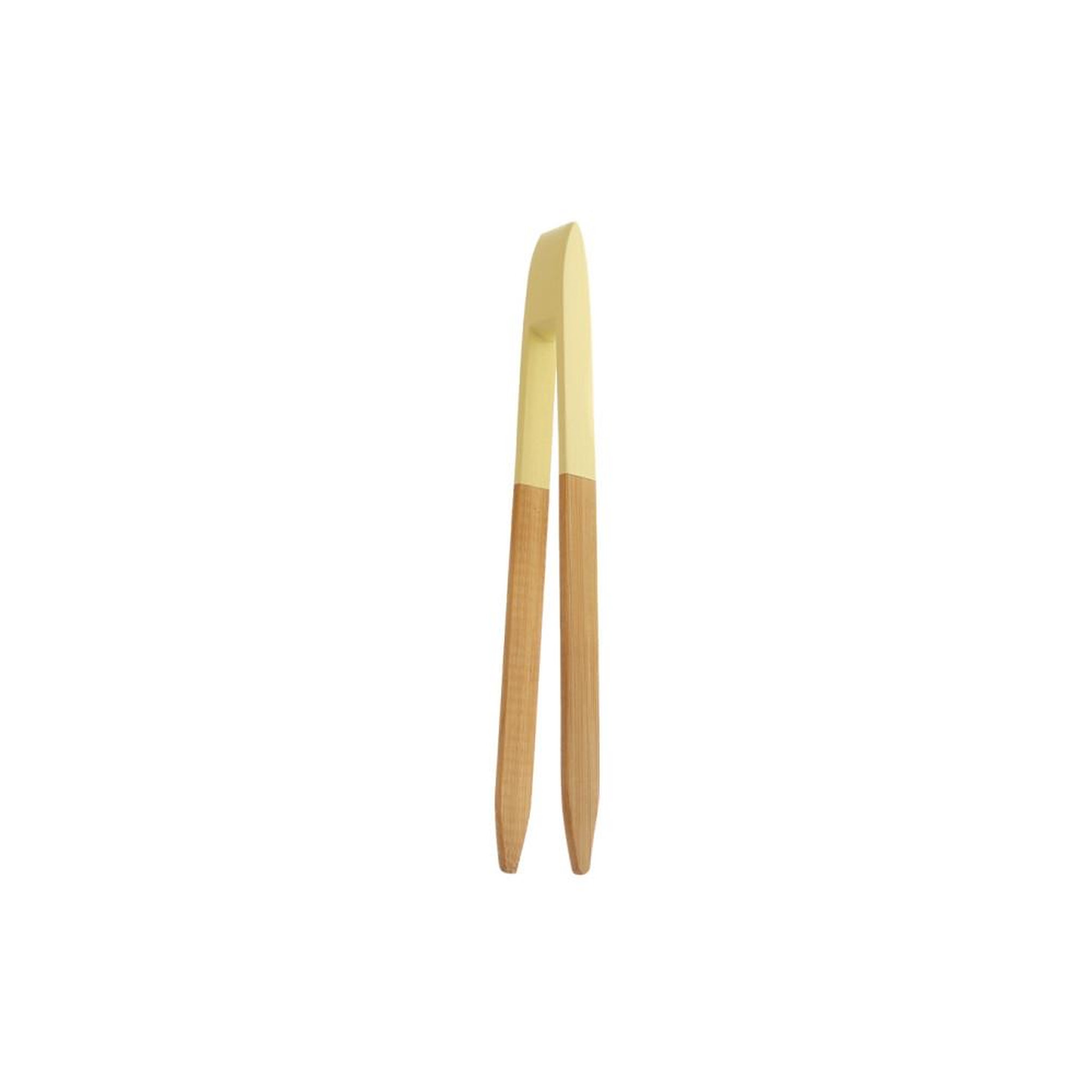 Pince à toast en bambou beige antibactérien, 24 x 1,5 cm, deux dents plates pour saisir et maintenir les tranches