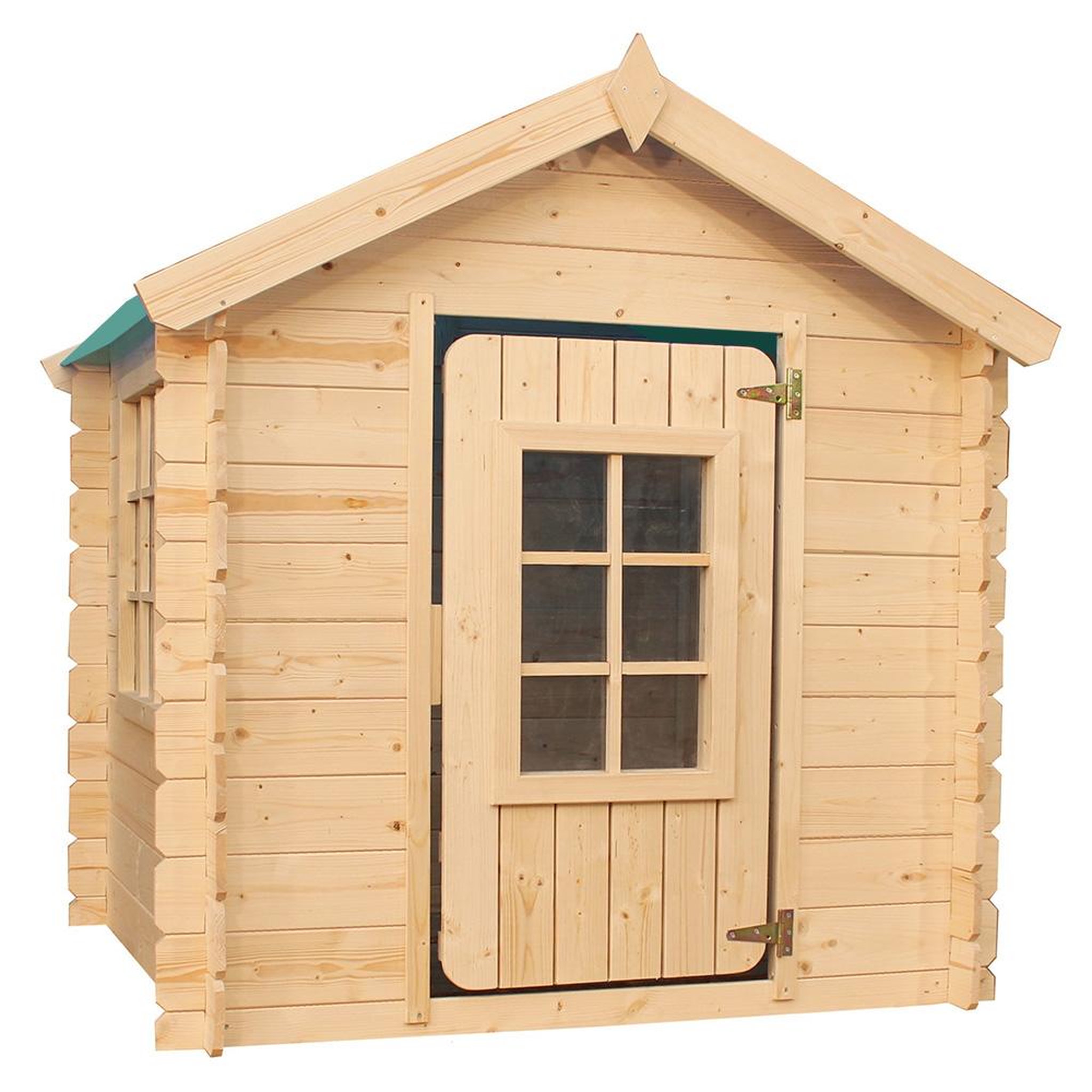 Voir la diapositive 3 : TIMBELA Maison en bois pour enfants toit bleu maison de jeux pour l'extérieur 111x114x121cm/0.9 m2 m570m-1