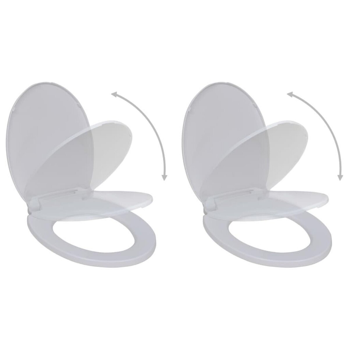 VIDAXL Abattant WC avec frein de chute 2 pcs Plastique Blanc pas cher 