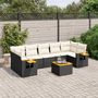 Voir la diapositive 1 : VIDAXL Salon de jardin 8 pcs avec coussins noir resine tressee