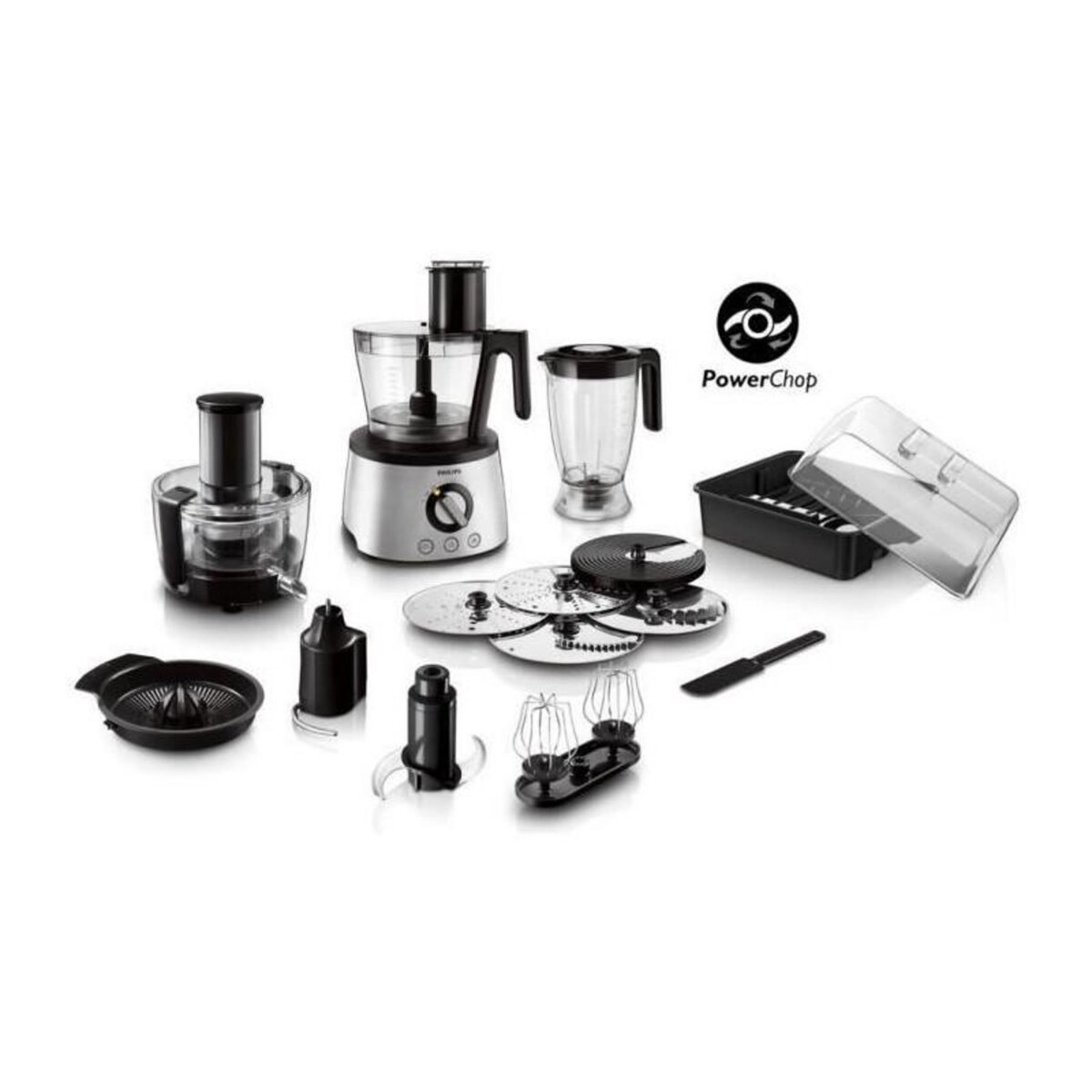 Philips Robot de cuisine 6-en-1 - PHILIPS - HR7778/00 - 1300 W - 3,4 L - Inox